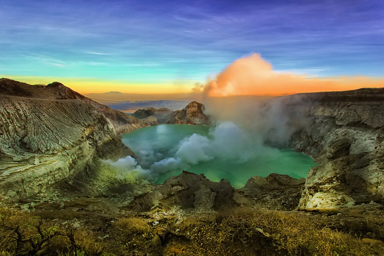 mountain, indonesia, volcano